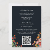 Blush Dark Burgundy Marsala Blooms Wedding Einladung (Rückseite)