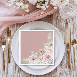 Blush Delicate Aquarellfarben Blume palepink Gebur Serviette