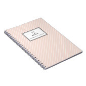 Blush Diagonal Streifen Muster Personalisiert Notizblock (Rechte Seite)