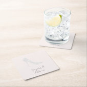 Blush Diamond High Heel Wedding Rechteckiger Pappuntersetzer (Vor Ort)