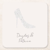 Blush Diamond High Heel Wedding Rechteckiger Pappuntersetzer (Vorderseite)