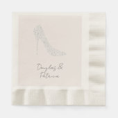 Blush Diamond High Heel Wedding Serviette (Vorderseite)