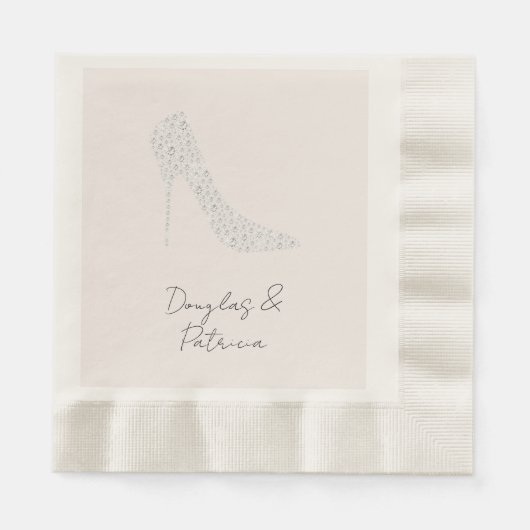 Blush Diamond High Heel Wedding Serviette (Vorderseite)