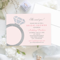 Blush Diamond Ring Glitzer Hochzeitsszelt Brautpar