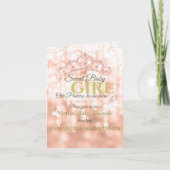 Blush Diamond Rose Gold Script Kinderdusche geklap Einladung (Vorderseite)