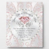 Blush Diamond und Pearls Personalisierter Mutterta Fotoplatte (Vorderseite)