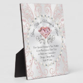 Blush Diamond und Pearls Personalisierter Mutterta Fotoplatte (Seite)