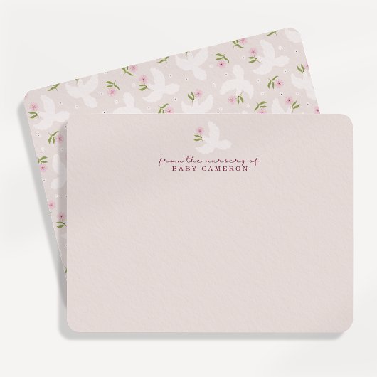 Blush Dove Nursery Note Card Einladung