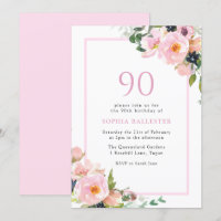 Blush Dreams Floral Womans 90. Geburtstagsparty