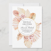 Blush Driving Palm Blätter Boho Chic Brautparty Einladung (Vorderseite)