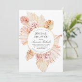 Blush Driving Palm Blätter Boho Chic Brautparty Einladung (Stehend Vorderseite)