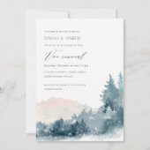 BLUSH DUSKY BLUE BERGE ENTHÄLT VOW RENEWAL INVITE DANKESKARTE (Vorderseite)