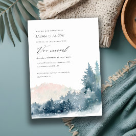 BLUSH DUSKY BLUE BERGE ENTHÄLT VOW RENEWAL INVITE DANKESKARTE