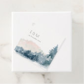 BLUSH DUSKY BLUE BERGE PINE MONOGRAM WEDING GESCHENKANHÄNGER (Beispiel)