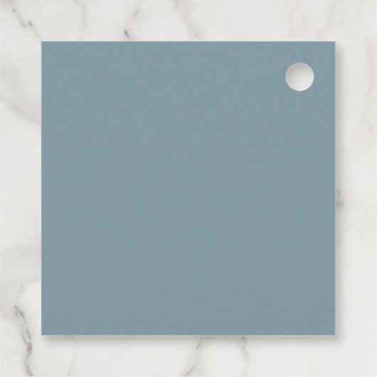 BLUSH DUSKY BLUE BERGE PINE MONOGRAM WEDING GESCHENKANHÄNGER (Rückseite)