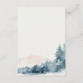 BLUSH DUSKY BLUE BERGE PINE WEDING RSVP BEGLEITKARTE (Rückseite)