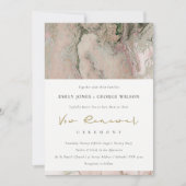BLUSH DUSKY ROSE GOLD AGATE VOW RENEWITE INVITE DANKESKARTE (Vorderseite)
