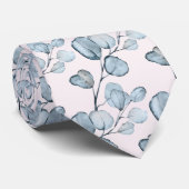 Blush & Dusty Blue Eukalyptus Elegantes Hochzeitss Krawatte (Gerollt)