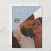 Blush Dusty Blue Foto QR Code Brautparty Einladung (Rückseite)
