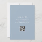 Blush Dusty Blue Monogram QR Code Brautparty Einladung (Rückseite)