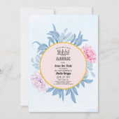 Blush Dusty Blue Watercolor 40. Geburtstag Save The Date (Vorderseite)