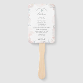 Blush Dusty Blue Watercolor Floral Wedding Program Fächer