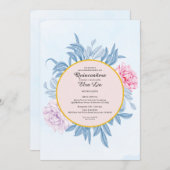 Blush Dusty Blue Watercolor Quinceanera Save The Date (Vorne/Hinten)
