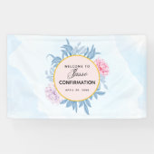 Blush Dusty Blue Watercolor Sukkulente Bestätigung Banner (Horizontal)