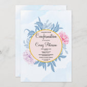 Blush Dusty Blue Watercolor Sukkulente Bestätigung Einladung (Vorne/Hinten)