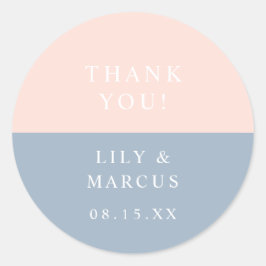 Blush Dusty Minimalistische Gastgeschenk Hochzeit Runder Aufkleber