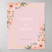 Blush Dusty Pink Cards Geschenke Dusche Schild Pos (Vorne)