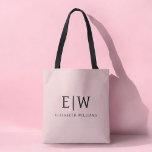 Blush Dusty Pink Girly Script Monogram Modern Tasche<br><div class="desc">Blush Dusty Pink Elegant Fügen Sie Ihren eigenen Namen Monogram Book Bag. Diese Büchertasche kann auf Ihren Vor- und Vornamen angepasst werden und als Geschenk für Weihnachten,  Geburtstag,  Brautparty oder Hochzeit.</div>