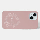 Blush Dusty Pink Girly Script Monogram Name Modern Case-Mate iPhone Hülle (Rückseite (Horizontal))