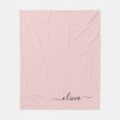 Blush Dusty Pink Girly Script Monogram Name Modern Fleecedecke (Vorderseite)