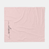 Blush Dusty Pink Girly Script Monogram Name Modern Fleecedecke (Vorderseite (Horizontal))