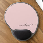 Blush Dusty Pink Girly Script Monogram Name Modern Gel Mousepad<br><div class="desc">Blush Dusty Pink Monogramm Fügen Sie Ihren eigenen Namen Mousepad (Maus Pad). Das macht den perfekten 16 Geburtstag,  Hochzeit,  Brautparty,  Jubiläum,  Babydusche oder Junggeselinnen-Abschied Geschenk für jemanden,  der Lieben glamourösen Luxus und schicke Stile.</div>