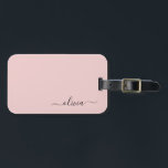 Blush Dusty Pink Girly Script Monogram Name Modern Gepäckanhänger<br><div class="desc">Blush Dusty Pink Monogram Fügen Sie Ihre eigene Name Script Gepäcktasche Tag Die Tasche Tag macht den perfekten süßen 16 Geburtstag,  Hochzeit,  Brautparty,  Babydusche oder Junggeselinnen-Abschied Geschenk für jemanden,  der ihr Zimmer in Stil dekoriert.</div>