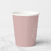 Blush Dusty Pink Girly Script Monogram Name Modern Pappbecher (Rechts)