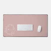 Blush Dusty Pink Girly Script Monogram Name Modern Schreibtischunterlage (Tastatur & Maus)