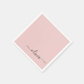Blush Dusty Pink Girly Script Monogram Name Modern Serviette (Ecke)