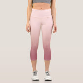 Blush Dusty Pink Gradient Capri Leggings (Vorderseite)