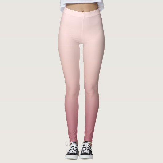 Blush Dusty Pink Gradient Leggings (Vorderseite)