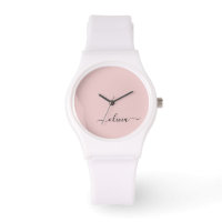 Blush Dusty Pink Modern Script Girl Monogram Name