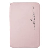 Blush Dusty Pink Modern Script Girl Monogram Name Badematte (Vorderseite Vertikal)