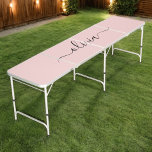 Blush Dusty Pink Modern Script Girl Monogram Name Beer Pong Tisch<br><div class="desc">Blush Dusty Pink einfache Skriptname Beer Pong Table. Das macht den perfekten 16 Geburtstag,  Hochzeit,  Brautparty,  Jubiläum,  Babydusche oder Junggeselinnen-Abschied Geschenk für jemanden,  der Lieben glamourösen Luxus und schicke Stile.</div>