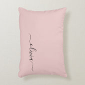 Blush Dusty Pink Modern Script Girl Monogram Name Dekokissen (Vorderseite(Vertikal))