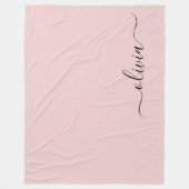 Blush Dusty Pink Modern Script Girl Monogram Name Fleecedecke (Vorderseite)
