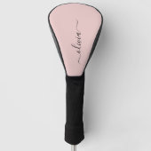 Blush Dusty Pink Modern Script Girl Monogram Name Golf Headcover (Vorderseite)