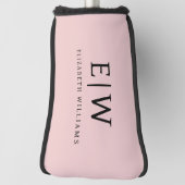 Blush Dusty Pink Modern Script Girl Monogram Name Golf Headcover (Rotieren 90)