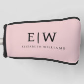 Blush Dusty Pink Modern Script Girl Monogram Name Golf Headcover (Vorderseite)